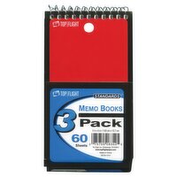 Top Flight Standards 60 Sheets Memo Books, 3 count