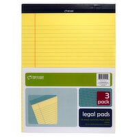 Top Flight Canary Legal Pads, 3 count