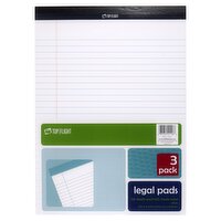 Top Flight White Legal Pads, 3 count, 150 Each