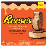 Reese's Peanut Butter Frozen Dairy Dessert Sandwich, 4 fl oz, 4 count