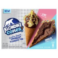 Klondike B-Day Every Day & Chocolate Crumble Cake Frozen Dairy Dessert Cones, 3.75 fl oz, 8 Count