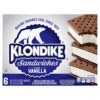 Klondike Ice Cream Sandwiches Vanilla 4.23 fl oz, 6 Count, 6 Each