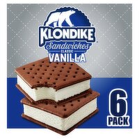 Klondike Classic Vanilla Ice Cream Sandwiches 4.23 fl oz, 6 count