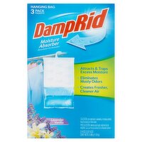 DampRid Lavender Vanilla Moisture Absorber Hanging Bag, 14 oz, 3 count