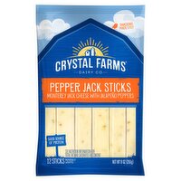 Crystal Farms Pepper Jack Cheese Sticks, 12 Count, 9 oz
