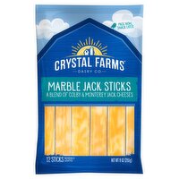 Crystal Farms Marble Jack Cheese Sticks, 12 Count, 9 oz