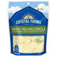 Crystal Farms Shredded Whole Milk Mozzarella Cheese, 8 oz