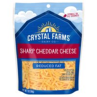 Crystal Farms Shredded Reduced Fat Sharp Cheddar Cheese, 7 oz