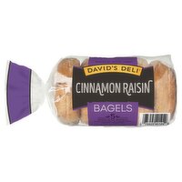 David's Deli Cinnamon Raisin Presliced Bagels, 5 count, 14.25 oz