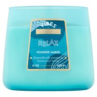 Candle-Lite Essential Elements Relax Fougere Amber Candle, 15 oz