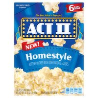 Act II Homestyle Butter Flavored Microwave Popcorn, 2.75 oz, 6 count