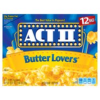 Act II Butter Lovers Microwave Popcorn, 2.75 oz, 33.01 Ounce