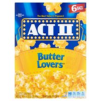 ACT II Butter Lovers Microwave Popcorn, 2.75 oz, 6 count