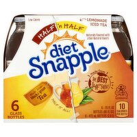 Diet Snapple Half 'n Half Lemonade Iced Tea, 16 fl oz, 6 count, 96 Fluid ounce