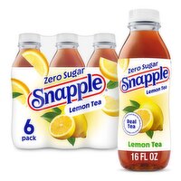 Snapple Zero Sugar Lemon Tea, 16 fl oz, 6 count