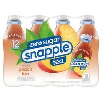 Snapple Zero Sugar Peach Tea, 16 fl oz, 12 count