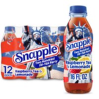 Snapple Two Hundred Fif-Tea Party Raspberry Tea & Lemonade, 16 fl oz, 12 count