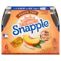 Snapple Peach Tea, 16 fl oz, 6 count, 96 Fluid ounce