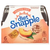 Diet Snapple Peach Tea, 16 fl oz, 6 count, 96 Fluid ounce