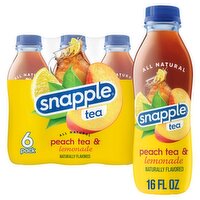 Snapple Lemonade & Peach Tea, 16 fl oz, 6 count