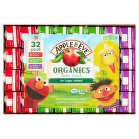 Apple & Eve Organics Elmo's Punch, Big Bird's Apple, Ernie's Berry 100% Juice, 4.23 fl oz, 32 count, 135 Fluid ounce