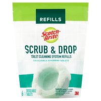 Scotch-Brite Scrub & Drop Toilet Cleaning System Refills, 6 count