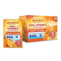 Emergen-C Super Orange Flavored Fizzy Drink Mix Dietary Supplement, 1,000 mg, 0.32 oz, 30 count, 9.6 Ounce