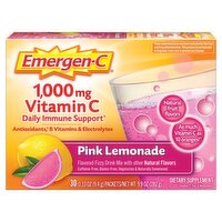 Emergen-C Pink Lemonade Vitamin C Dietary Supplement, 1000 mg, 30 Count, 0.33 oz 