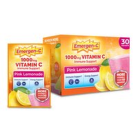Emergen-C Pink Lemonade Vitamin C Dietary Supplement, 1000 mg, 30 Count, 0.33 oz 