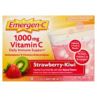 Emergen-C Vitamin C Strawberry-Kiwi Flavored Fizzy Drink Mix, 1,000 mg, 0.31 oz, 30 count