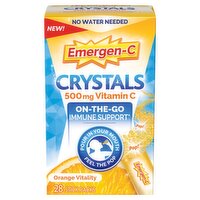 Emergen-C Crystals Vitamin C Orange Vitality Dietary Supplement, 500 mg, 0.14 oz, 28 count