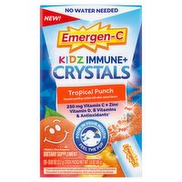 Emergen-C Kidz Immune+ Crystals Tropical Punch Dietary Supplement, 0.07 oz, 28 count