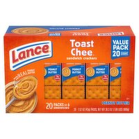 Lance Toast Chee Peanut Butter Sandwich Crackers Value Pack, 1.5 oz, 20 count