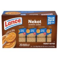 Lance Nekot Peanut Butter Sandwich Cookies Value Pack, 1.75 oz, 20 count, 34.9 Ounce