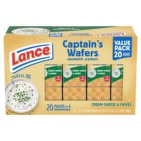 Lance Captain's Wafers Cream Cheese & Chives Sandwich Crackers Value Pack, 1.37 oz, 20 count, 27.9 Ounce
