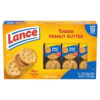 Lance Toasty Peanut Butter Sandwich Crackers, 1.29 oz, 10 count