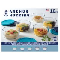 Anchor Hocking Meal Prep Glass Storage, 10 count