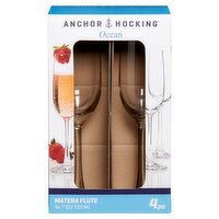 Anchor Hocking Ocean 7 oz Matera Flute Glasses, 4 count