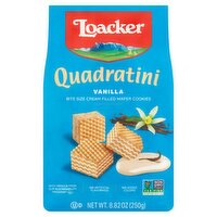 Loacker Quadratini Vanilla Bite Size Cream Filled Wafer Cookies, 8.82 oz