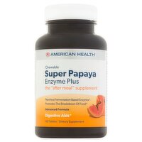 American Health Chewable Super Papaya Enzyme Plus Dietary Supplement, 180 count