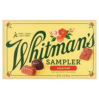 Whitman's Sampler Assorted Milk and Dark Chocolates, 22 count, 10 oz