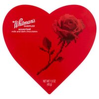 Whitman's Assorted Milk & Dark Chocolates, 3 count, 1.5 oz