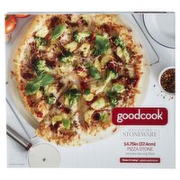 GoodCook Round Pizza Baking Stone with Metal Rack, 2 Piece, 14.75 inch diameter