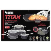 Bialetti Titan Titanium-Infused Micro-Divot Surface Cookware Set, 10 count