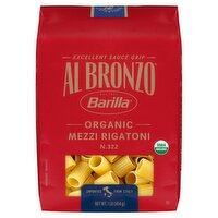 Barilla Al Bronzo Organic N.322 Mezzi Rigatoni Pasta, 1 lb