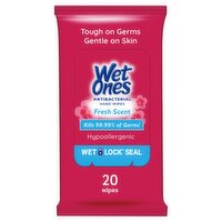 Wet Ones Fresh Scent Antibacterial Hand Wipes, 20 count