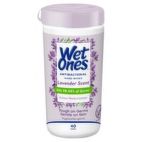 Wet Ones Antibacterial Lavender Scent Hand Wipes, 40 count