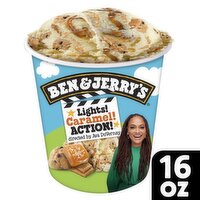 Ben & Jerry's Vermont's Finest Lights! Caramel! Action! Vanilla Ice Cream, one pint