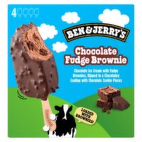 Ben & Jerry's Chocolate Fudge Brownie Ice Cream Bars, 2.5 fl oz, 4 count, 10.1 Fluid ounce