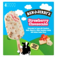Ben & Jerry's Strawberry Cheesecake Ice Cream Bars, 2.5 fl oz, 4 count